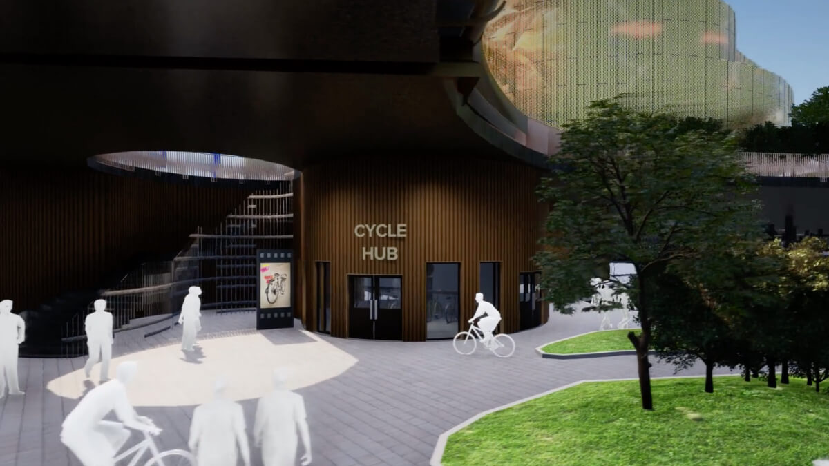 Computer generated image of the Cycle Hub